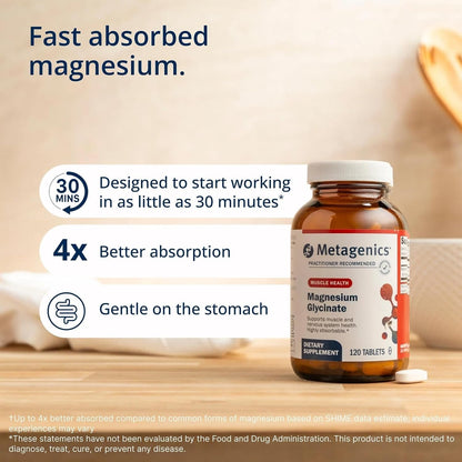 Metagenics Magnesium Glycinate, Calm & Sleep Support, 120 Tablets Metagenics