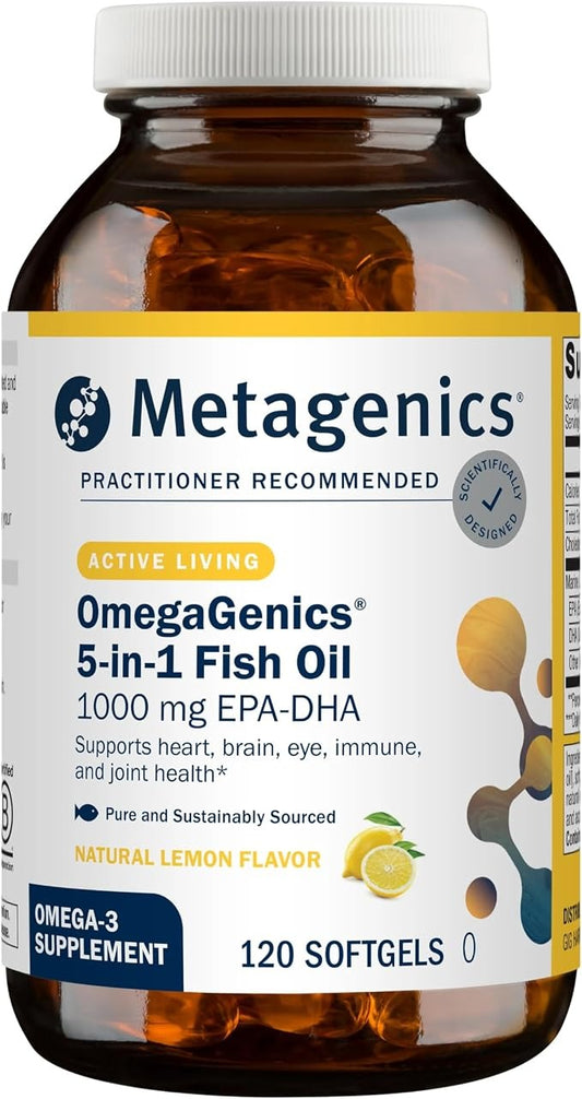 Metagenics OmegaGenics Omega-3 Fish Oil 1000mg EPA DHA, 120 Softgels Metagenics
