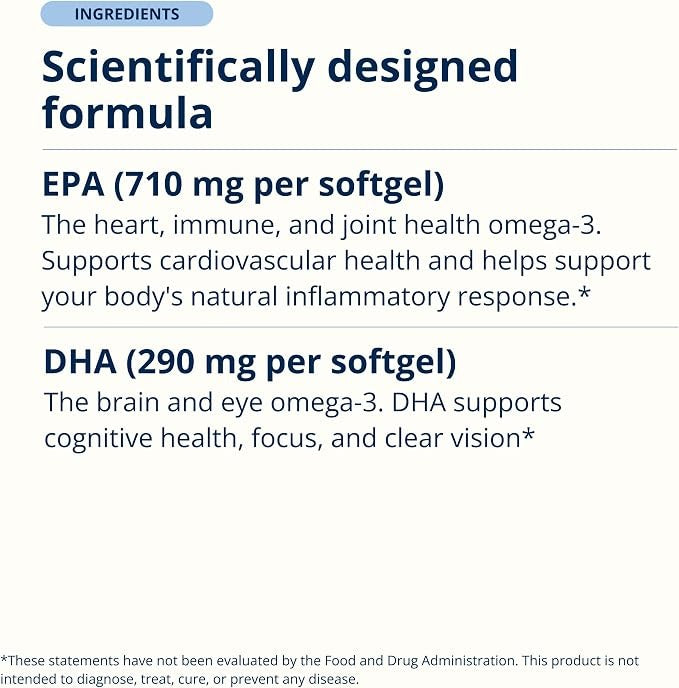 Metagenics OmegaGenics Omega-3 Fish Oil 1000mg EPA DHA, 120 Softgels Metagenics