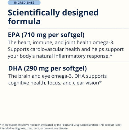 Metagenics OmegaGenics Omega-3 Fish Oil 1000mg EPA DHA, 120 Softgels Metagenics